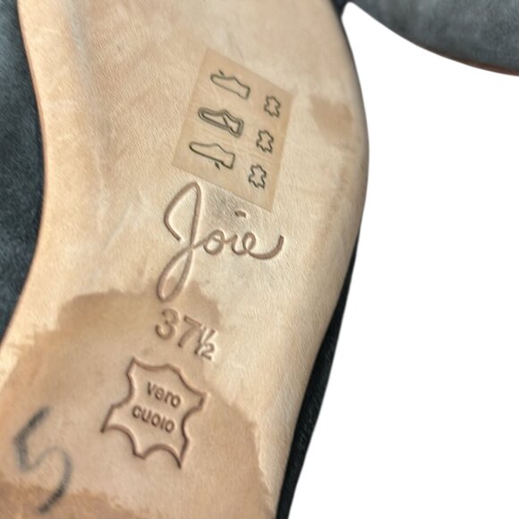 Joie Graphite Gray Suede Ballet Flats with Lace-Up Design Size 37 1/2 - Picture 6 of 7